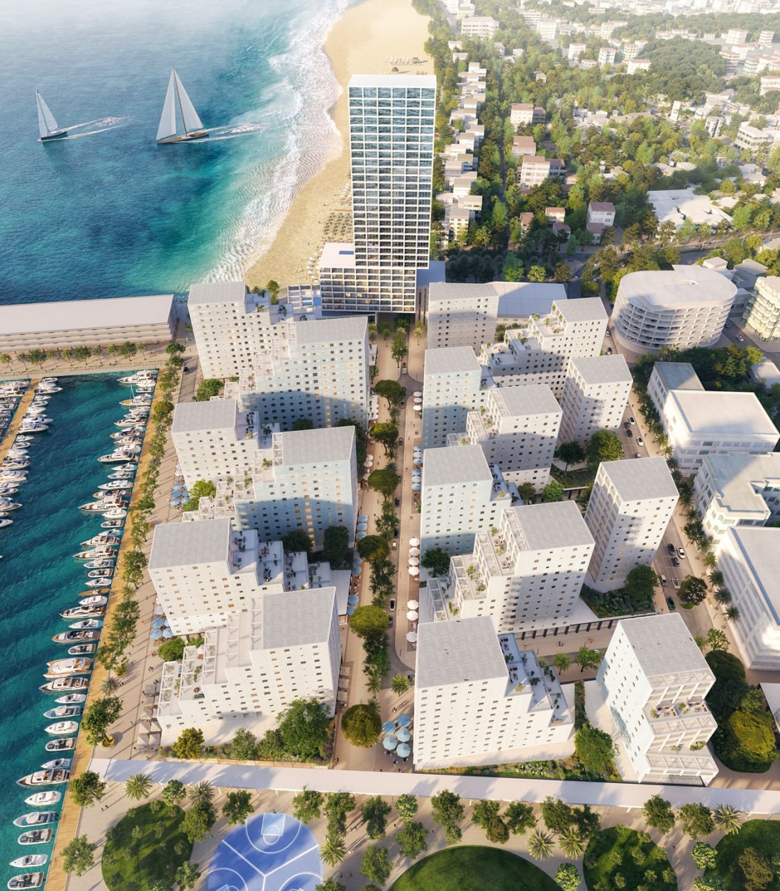 Vlora Marina Yachts at night