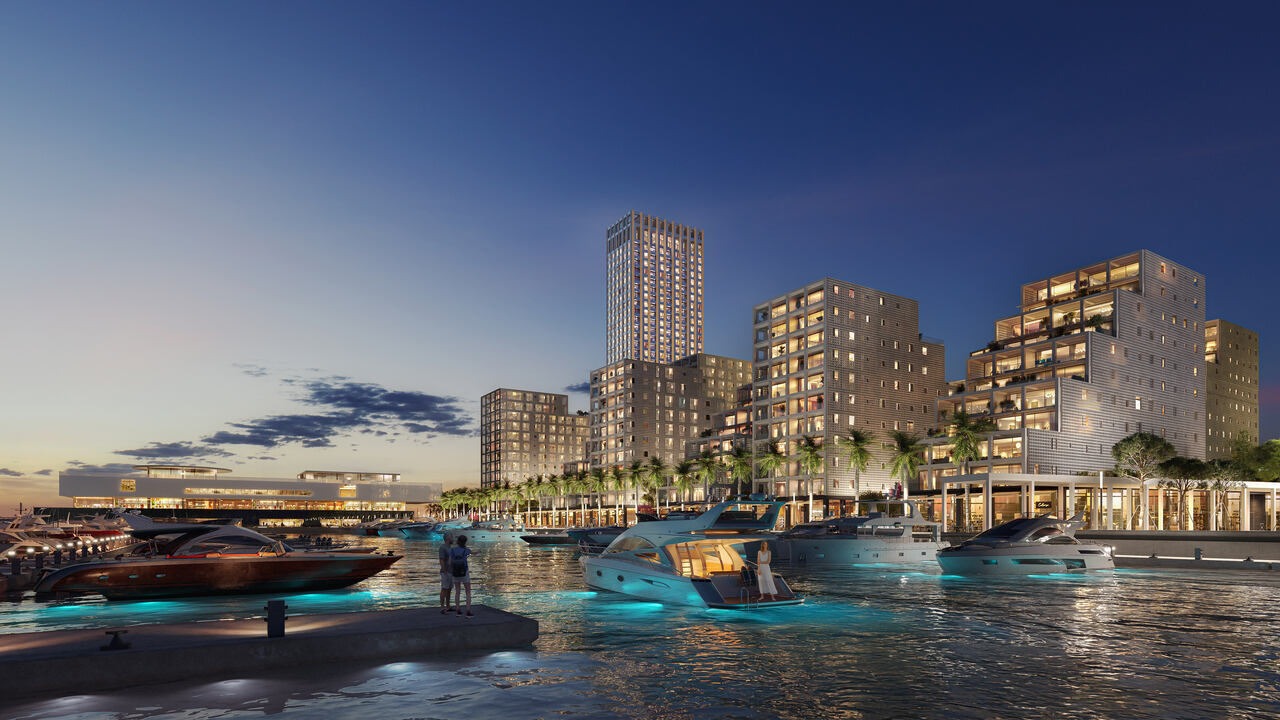 Vlora Marina Yachts at night